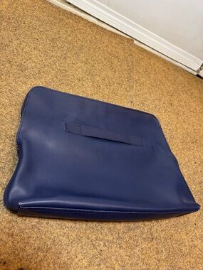 3.1 Phillip Lim Large Dark Blue Leather 31 Minute Portfolio Clutch Tote Bag $3